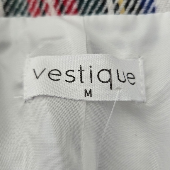 Vestique Chic Plaid Double-Breasted Mistletoe Blazer. Size Medium. New.Elegant - Picture 7 of 7